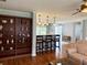 Inviting living area with wooden floors, an open floor plan, and decorative built-in shelving for a cozy atmosphere at 216 Walden Lake Rd., Conway, SC 29526