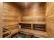 Inviting wooden sauna featuring built-in benches for relaxation and wellness at 3833 Myrtle Pointe Dr. # 18 Bu 3, Myrtle Beach, SC 29577