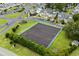 Aerial view of community tennis court with green hedges for privacy at 3833 Myrtle Pointe Dr. # 18 Bu 3, Myrtle Beach, SC 29577