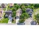 Aerial view of a home with a large, well-kept lawn, mature trees, and a private driveway at 4196 Ravenwood Dr., Little River, SC 29566