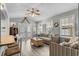 Comfortable living room with stylish furnishings and open to the front porch with french doors at 6001-1453 S Kings Hwy., Myrtle Beach, SC 29575
