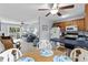 Open-concept kitchen and dining area with access to living room at 6001-1808 S Kings Hwy., Myrtle Beach, SC 29575