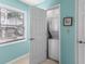 Laundry area with stacked washer and dryer for space saving at 6001-1808 S Kings Hwy., Myrtle Beach, SC 29575