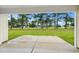 View of the backyard from the covered porch and patio area at 800 Stone Pine Ct., Loris, SC 29569