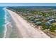 Breathtaking aerial view of beachfront houses on the coast, offering stunning ocean views at 95 Sanderling Ave., Georgetown, SC 29440