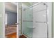 Bathroom featuring a walk in shower with a glass enclosure, blending style and functionality at 100 Lazy Willow Ln. # 103, Myrtle Beach, SC 29588