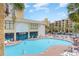Large outdoor pool with a relaxing lounge area for sunbathing and socializing in a resort setting at 1207 S Ocean Blvd. # 20806, Myrtle Beach, SC 29577