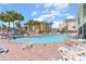 Large outdoor swimming pool with lounge chairs under the sun in a well-maintained resort setting at 1207 S Ocean Blvd. # 20806, Myrtle Beach, SC 29577