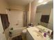 Clean bathroom with a tub-shower combo, vanity, and ample lighting fixtures at 134 Butkus Dr. # 7, Myrtle Beach, SC 29588