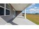Covered patio overlooking the backyard and large green space at 1500 Wood Stork Dr., Conway, SC 29526