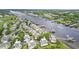 A scenic aerial view of waterway community with waterfront homes and docks at 1501 Harbor Dr., North Myrtle Beach, SC 29582