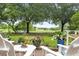 Backyard featuring comfortable seating, landscaping and a beautiful view of the golf course at 1501 Harbor Dr., North Myrtle Beach, SC 29582