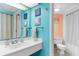 Bright bathroom featuring a white vanity, coordinated decor, and a combined shower and bathtub at 1501 S Ocean Blvd. # 351, Myrtle Beach, SC 29577