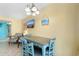 Dining area features a dining table with a granite countertop and seating for four at 1501 S Ocean Blvd. # 351, Myrtle Beach, SC 29577