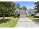 Charming two-story home with gray siding, brick accents, manicured landscaping, and a two-car garage at 1535 Harlow Ct., Myrtle Beach, SC 29579