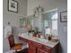 Charming bathroom with unique vanity, marble countertop, and vintage decor at 1635 Southwood Dr., Surfside Beach, SC 29575