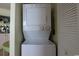 This home features a convenient, stacked washer and dryer at 1690 N Waccamaw Dr. # 504, Garden City Beach, SC 29576