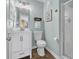 Cozy bathroom featuring a modern vanity, updated fixtures, and a glass-enclosed shower stall at 207 N Ocean Blvd. # 342, North Myrtle Beach, SC 29582