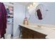 Inviting bathroom features double mirrors, wood vanity, and shower/tub at 2280 Andover Dr. # C, Surfside Beach, SC 29575