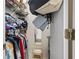Walk-in closet with ample storage and various clothes at 2280 Andover Dr. # C, Surfside Beach, SC 29575