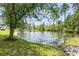 View of a serene pond surrounded by lush greenery and trees, creating a peaceful natural setting at 2280 Andover Dr. # C, Surfside Beach, SC 29575