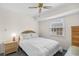 Cozy bedroom featuring a ceiling fan, window, and wicker furniture at 308 76Th Ave. N # 5, Myrtle Beach, SC 29572