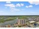 Aerial view of the condo building with ocean view at 4103 N Ocean Blvd. # 707, North Myrtle Beach, SC 29582