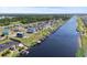 Aerial view of waterfront homes with private docks and boat access to the waterway at 433 Saint Julian Ln., Myrtle Beach, SC 29579