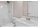 Bathroom featuring a shower and tub combination, white toilet, and modern sink at 5870 Longwood Dr. # 201, Murrells Inlet, SC 29576