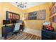 Bright office space with tiled flooring, and yellow walls for a cheery work environment at 7545 Ventura Ct., Myrtle Beach, SC 29572