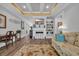 Cozy living room showcasing a fireplace, built-in shelves, and stylish decor at 816 Morrall Dr., North Myrtle Beach, SC 29582