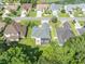 Aerial view of single-Gathering homes in a suburban neighborhood, some with lake views at 110 Ashworth Dr., Little River, SC 29566