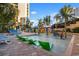 Fun waterpark area with splash features and lounge seating for relaxation at 1105 S Ocean Blvd. # 250, Myrtle Beach, SC 29577