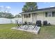 Cozy backyard patio with outdoor seating, grill, and well-maintained lawn at 1300 Ragin St., Myrtle Beach, SC 29577