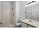 Clean bathroom featuring a walk-in shower, modern vanity, and ample lighting for a comfortable experience at 1302 River Oak Dr. # 4B, Myrtle Beach, SC 29579