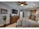 Spacious main bedroom boasts a ceiling fan, and hardwood floors at 1737 24Th Ave. N, North Myrtle Beach, SC 29582