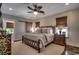 Cozy main bedroom features shiplap, a ceiling fan, and natural light at 1737 24Th Ave. N, North Myrtle Beach, SC 29582