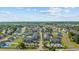 Community aerial view featuring diverse homes, landscaping, and a serene backdrop of the ocean in the distance at 1890 Colony Dr. # 17L, Surfside Beach, SC 29575