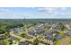 Residential community aerial view showcasing various housing styles, manicured lawns, swimming pools, and serene ponds at 1890 Colony Dr. # 17L, Surfside Beach, SC 29575
