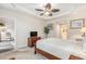 The main bedroom offers a ceiling fan and light with ensuite bathroom at 2180 Waterview Dr. # 1036, North Myrtle Beach, SC 29582