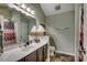 Bathroom with ample vanity space, modern fixtures, and decorative tile flooring at 2461 Summerhaven Loop, Conway, SC 29527