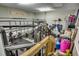 Garage converted into a home gym, featuring workout equipment and motivational decor at 2461 Summerhaven Loop, Conway, SC 29527