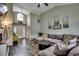 Open-concept living room showcasing high ceilings and seamless flow into the entryway at 2461 Summerhaven Loop, Conway, SC 29527