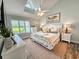 Comfortable bedroom with skylight, beach-themed decor, and plenty of natural light at 323 Wendover Ct. # 10-A, Myrtle Beach, SC 29572