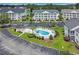 A swimming pool is surrounded by beautiful landscaping at these condos at 5040 Windsor Green Way # 204, Myrtle Beach, SC 29579