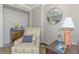Relaxing living space with stylish decor, cozy armchair, and tasteful accents at 6900 N Ocean Blvd. # 840, Myrtle Beach, SC 29572