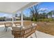 Covered porch featuring comfortable rattan seating, ideal for enjoying the outdoors at 725 Doonbeg Ct., Conway, SC 29526
