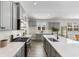 Modern kitchen features gray cabinets, a tile backsplash, and a gas cooktop at 733 Doonbeg Ct., Conway, SC 29526