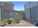 Outdoor patio area with plants, door, and fencing. Perfect for small gatherings at 830 44Th Ave. N # T3, Myrtle Beach, SC 29577