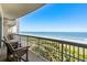 Private balcony offers stunning views of the beach, ocean, and coastline at 8500 Margate Circle # 505, Myrtle Beach, SC 29572